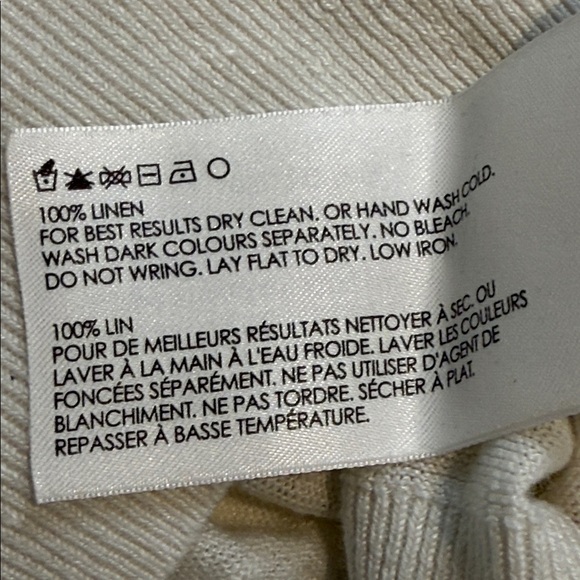 Club Monaco Cream V-Neck Linen Sweater Size Medium - Picture 6 of 6